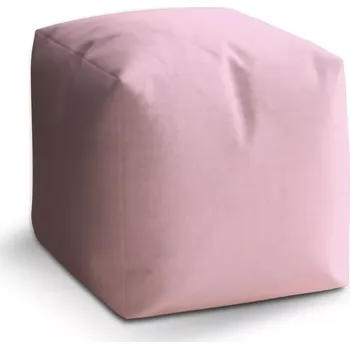 Taburet Sablio Taburet Kostka Bledě růžová: 40x40x40 cm - Sablio