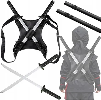 Dětská zbraň MEČE ŠLE NA ZÁDA NINJA SUPERHRDINA MEČ BOJOVNÍK SADA 3V1 PLES