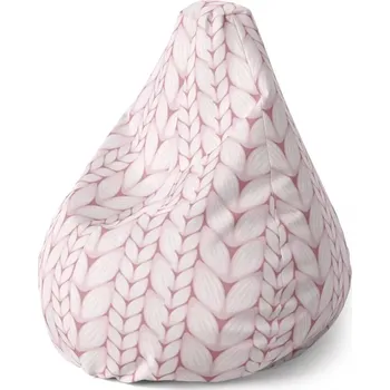 Sedací pytel Sedací vak Pear Starorůžové pletení - Sablio - 70 x 95 x 15 cm