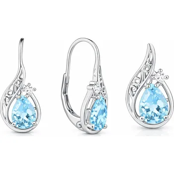 Souprava šperků Leru Stříbrná souprava světle modrá