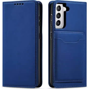 Pouzdro na mobilní telefon Forcell Knížkové pouzdro Magnet Card Case pro Samsung Galaxy S22+ (S22 Plus) se stojánkem a kapsou na karty , modrá, 9145576251317