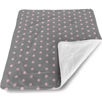 Dětská deka Sablio Dětská deka pro miminko Růžové puntíky na šedé - 80x100 cm
