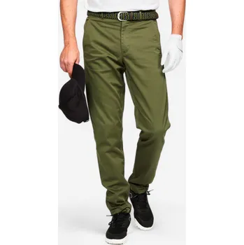 Pánské kalhoty INESIS Pánské golfové bavlněné kalhoty MW500 2XL KAŠTANOVÁ|ZELENÁ