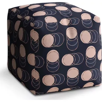 Taburet Sablio Taburet Kostka Kruhy a puntíky: 40x40x40 cm - Sablio