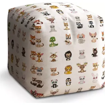 Taburet Sablio Taburet Kostka Zvířátka 4: 40x40x40 cm - Sablio