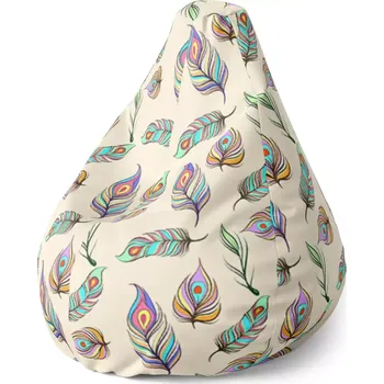 Sedací pytel Sedací vak Pear Paví peříčka - Sablio - 70 x 95 x 15 cm