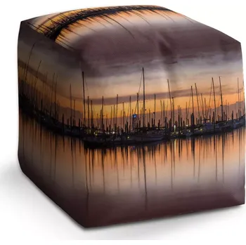 Taburet Sablio Taburet Kostka Večerní přístav: 40x40x40 cm - Sablio