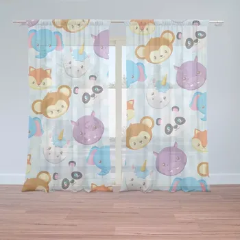 Záclona Sablio Záclony Zoo pro děti: 2 ks - 150x250 cm - Sablio