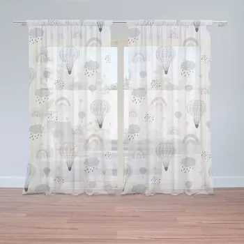 Záclona Sablio Záclony Malované horkovzdušné balony: 2 ks - 150x250 cm - Sablio