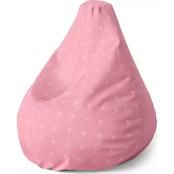 Sedací pytel Sedací vak Pear Bílé čárky na růžové - Sablio - 70 x 95 x 15 cm