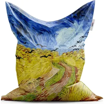 Sedací pytel Sablio Sedací vak Classic Pšeničné pole s vránami - Vincent van Gogh - 150x100 cm