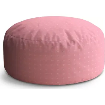 Taburet Sablio Kulatý taburet Circle Bílé čárky na růžové: 38x48 cm - Sablio