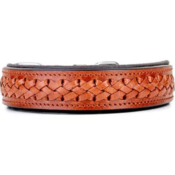 Obojek pro psa Kay-line kožený obojek Cognac vel. 40 (30-35 cm)