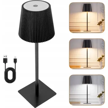 Lampička STOJÍKOVÁ LAMPA KANCELÁŘSKÁ LED PŘENOSNÁ BEZDRÁTOVÁ DOTYKOVÁ ČERNÁ