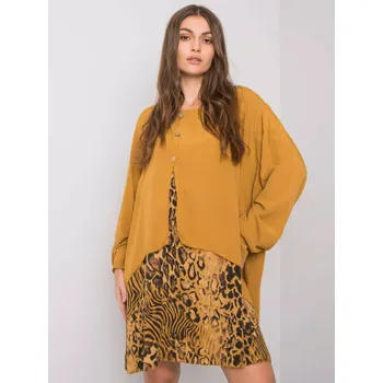 Dámské šaty Šaty DHJ SK 21451.50 tmavě žlutá jedna velikost