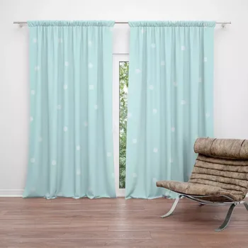 Závěs Sablio Závěsy Tečky na bledě modré: 2 ks - 140x250 cm - Sablio