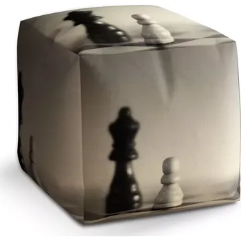 Taburet Sablio Taburet Kostka Šachy: 40x40x40 cm - Sablio