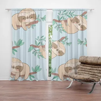 Závěs Sablio Závěsy Lenochodi na větvi: 2 ks - 140x250 cm - Sablio