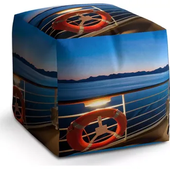 Taburet Sablio Taburet Kostka Pohled z lodě: 40x40x40 cm - Sablio