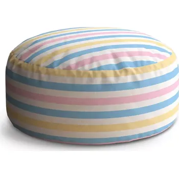 Taburet Sablio Kulatý taburet Circle Barevné pruhy: 38x48 cm - Sablio