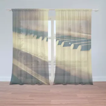 Záclona Sablio Záclony Klávesy klavíru: 2 ks - 150x250 cm - Sablio