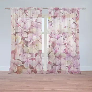 Záclona Sablio Záclony Růžové květy: 2 ks - 150x250 cm - Sablio