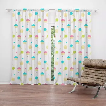 Závěs Sablio Závěsy Zmrzlinky s muffiny: 2 ks - 140x250 cm - Sablio