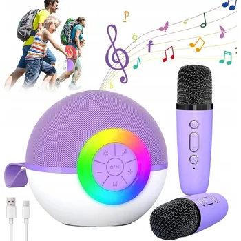 Obraz KARAOKE SADA PRO DĚTI 2 MIKROFONY BLUETOOTH REPRODUKTOR T97 JAKO DÁREK LED