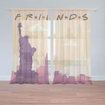 Záclona Sablio Záclony Seriál Přátelé FRIENDS Socha Svobody: 2ks 150x250cm