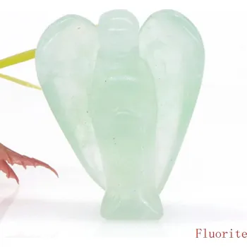 Křišťálový anděl ručně vyřezávaný dekor | bytová dekorace - Fluorit , 20 KS