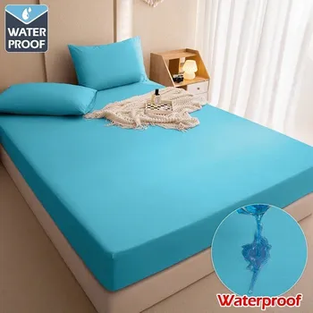 Chránič matrace Chránič matrace nepromokavý elastický | ochranný potah - Modrý , Královna 152x203x46cm