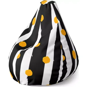 Sedací pytel Sedací vak Pear Pruhy a puntíky - Sablio - 140 x 100 x 25 cm