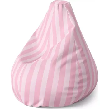 Sedací pytel Sedací vak Pear Růžové pruhy - Sablio - 70 x 95 x 15 cm
