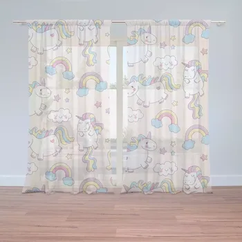 Záclona Sablio Záclony Jednorožci: 2 ks - 150x250 cm - Sablio