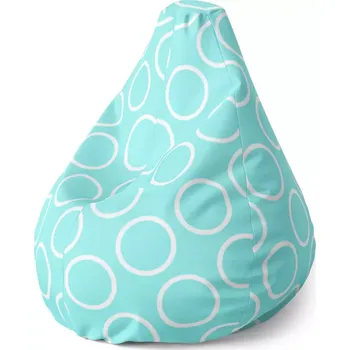 Sedací pytel Sedací vak Pear Bílé kruhy - Sablio - 140 x 100 x 25 cm