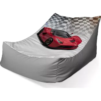 Sedací pytel Sablio Sedací vak Lounge Ferrari Závodní vlajka - 80 x 95 x 50 cm