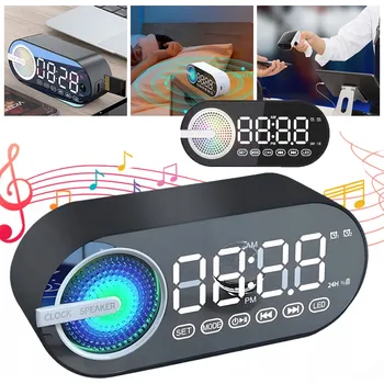 Stojací lampa LAMPA NOČNÍ LAMPA DENNÍ HODINY BUDÍK ALARM GŁOŚNIK BLUETOOTH S RGB LED