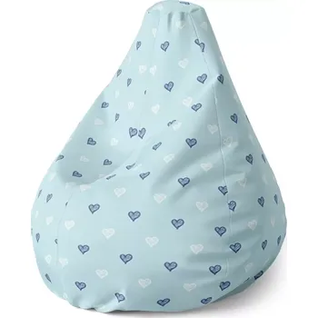 Sedací pytel Sedací vak Pear Srdce na modré - Sablio - 70 x 95 x 15 cm