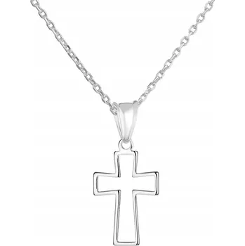 Náhrdelník Stříbrný Křížek Náhrdelník Minimalistický Malý Kříž Stříbro Řetízek 32 cm