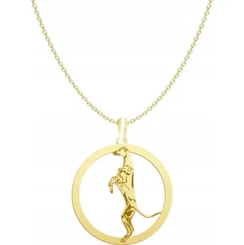 Náhrdelník Chrt Zlatý Náhrdelník Stříbro 925 GRAVÍROVÁNÍ VĚNOVÁNÍ DÁREK