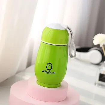 Termoska Dětská nerezová termoska s brčkem | dětský termohrnek - Zelený