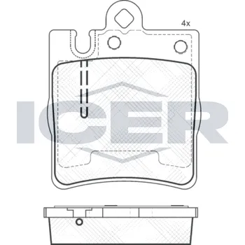 Auto-moto Sada brzdových destiček, kotoučová brzda ICER 181312-202