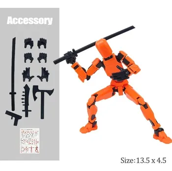 Figurka Akční kloubová figurka robot | hračka, dekorace - pomerančový