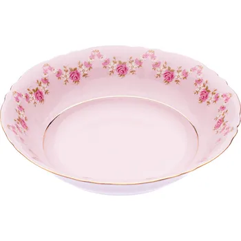 Miska kompotová, 16 cm, růžový porcelán, kytičky, Leander