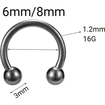 Piercing Ocelový piercing kroužek | šperk - Dblack , 6mm