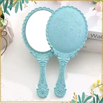 Kosmetické zrcátko Kapesní kosmetické zrcátko ruční vintage | kosmetické zrcátko, kapesní zrcátko - modrá