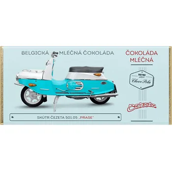 Čokoláda CHOCO POLA - Skútr Čezeta 501.05 Prase, Tyrkysová - mléčná čokoláda 100g