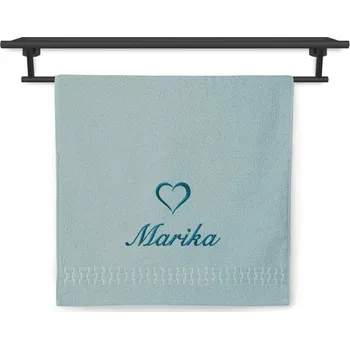 Ručník Ručník se jménem ratanika světlý mint 50x100 Srdce