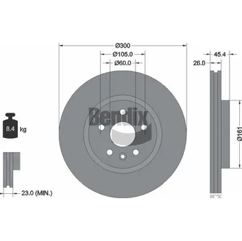 Brzdový kotouč Brzdový kotouč BENDIX Braking BDS1322HC