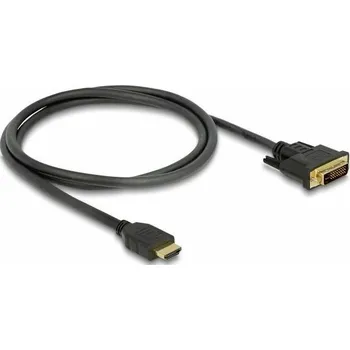 Audio kabel Delock HDMI / DVI kabel Zástrčka HDMI-A, DVI-D 24 plus 1pol. Zástrčka 1 m černá 85652 třížilový stíněný, pozlacené kontakty HDMI kabel
